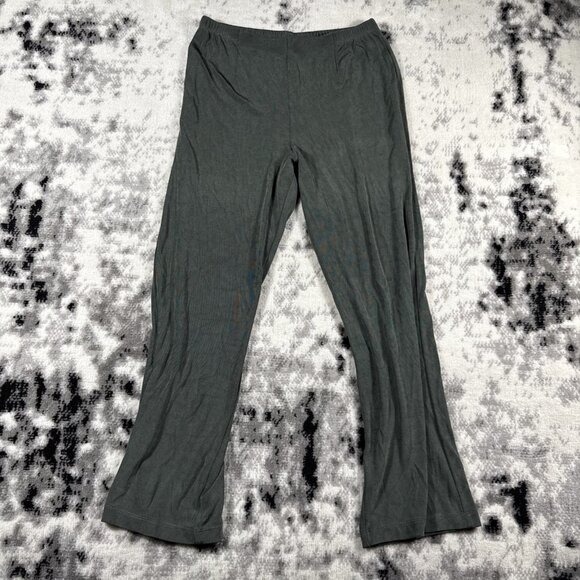 Chicos Travelers Pants Womens Size 2 Green/Gray Straight Leg Stretch Pull On - Picture 1 of 14